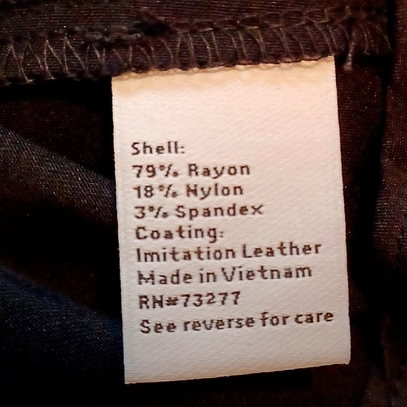 Nine West Black Imitation Vegan Leather Skinny Pants w/Leg Zippers, SZ L, NWOT - Picture 8 of 9